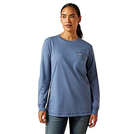 Women's Moonlight Blue Workman EST 1993 Long Sleeve Shirt