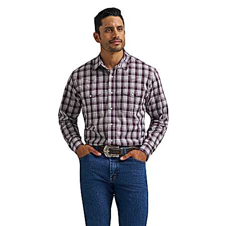 Men's Wrinkle Resist Snap Front Long Sleeve Shirt