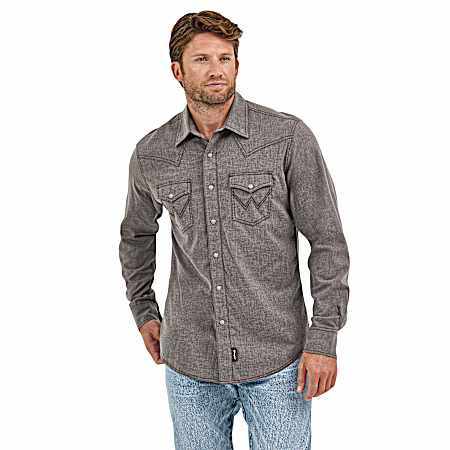 Men's Retro Long Sleeve Snap Front Shirt