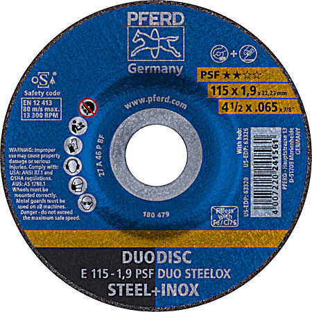 4-1/2 in DUODISC Combination Cut & Grind Wheel for Steel or Stainless Steel