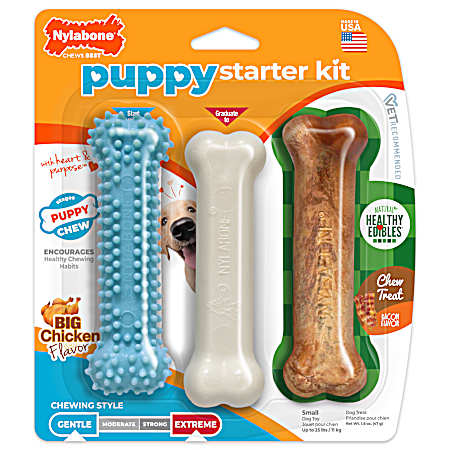 Puppy Chew Toys & Treat Triple Pack - Small