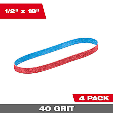 1/2'' x 18'' 40/60/80/120 Grit Bandfile Belts - 4 pack variety