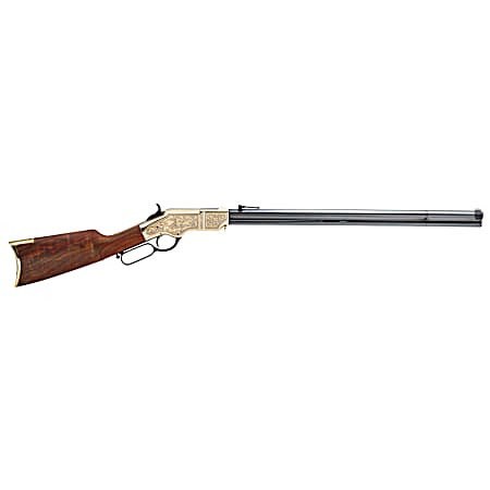 Henry H011D3 Original Deluxe 3rd Edition Full Size 44-40 Win 13+1 24.50 Blued Octagon Barrel, Brass Polished Brass Receiver, Fancy American Walnut Wood Stock Ambidextrous