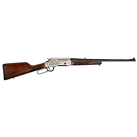 Henry H014D243 Long Ranger Deluxe Full Size 243 Win 4+1 20 Blued Steel Barrel, Engraved Nickel-Plated w/24K Gold Inlay Steel Receiver, American Walnut Stock Right Hand