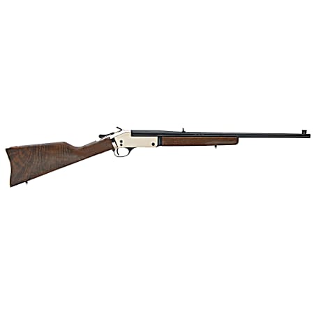 Henry H015B357 Single Shot  38 Special or 357 Mag Caliber with 1rd Capacity, 22 Blued Barrel, Polished Brass Metal Finish & American Walnut Stock, Right Hand (Full Size)