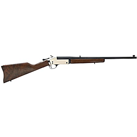 Henry H015B4570 Single Shot  45-70 Gov Caliber with 1rd Capacity, 22 Blued Barrel, Polished Brass Metal Finish & American Walnut Stock, Right Hand (Full Size)