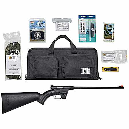 Henry H002BSGB U.S. Survival Pack AR-7 22 LR Caliber with 8+1 Capacity, 16.13 Barrel, Black Metal Finish & Black Synthetic Stock Right Hand (Full Size) Includes Gear