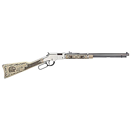 Henry H004AE Golden Boy Silver American Eagle Full Size 22 Short, 22 Long, 22 LR, 16 LR/21 Short, 20 Blued Barrel, Nickel-Plated Metal Finish & Ivory American Walnut Stock Right Hand