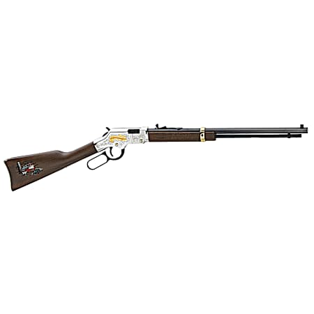 Henry H004AF Golden Boy American Farmer Tribute 22 Short Caliber with 16 LR/21 Short Capacity, 20 Octagon Barrel, Nickel-Plated Metal Finish & American Walnut Stock Right Hand