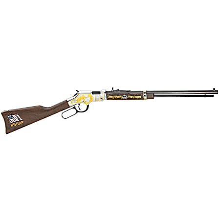 Henry H004MS2 Golden Boy Military Service Tribute 2 Full Size 22 Short, 22 Long, 22 LR, 16 LR/21 Short, 20 Blued Barrel, Nickel-Plated Metal Finish & American Walnut Stock Right Hand