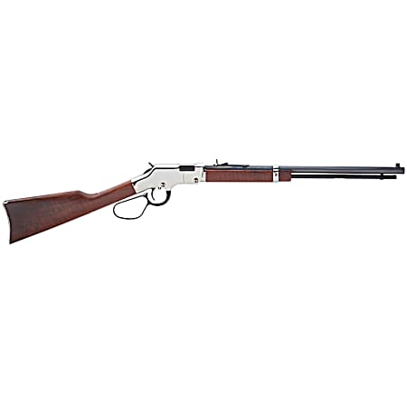 Henry H004SL Golden Boy Silver Large Loop 22 Short, 22 Long or 22 LR Caliber with 16 LR/21 Short Capacity, 20 Blued Barrel, Nickel-Plated Metal Finish & American Walnut Stock Right Hand (Full Size)