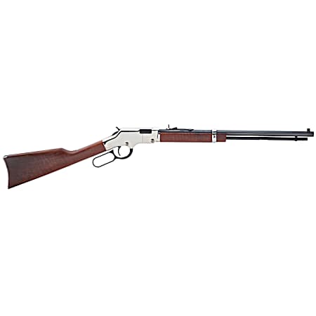 Henry H004SM Golden Boy Silver 22 WMR Caliber with 12+1 Capacity, 20 Blued Barrel, Nickel-Plated Metal Finish & American Walnut Stock Right Hand (Full Size)