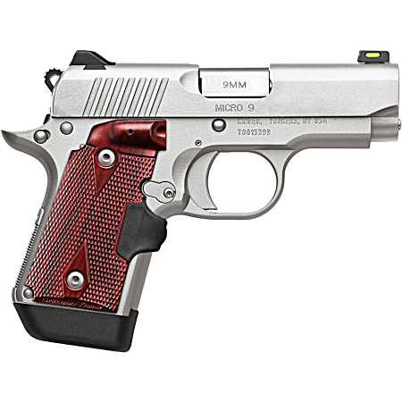 Micro 9 SS Crimson Trace 9mm Luger 3.15 in Stainless Pistol - 7+1 Rounds