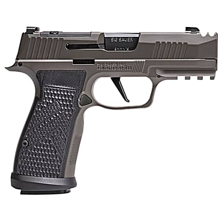 P365 LEGION, 9MM, 3.1IN, AXG Grip (3) 17RD STEEL MAG, OPTIC READY, COMPENSATOR - GREY