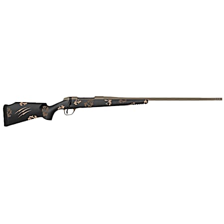 Fierce Firearms TWTROG7PRC22BS Twisted TI Rogue 7mm PRC 22 Black Cerakote Steel Threaded Barrel, Drilled & Tapped Titanium Receiver, LR Negative Comb Sonora Ambush Camo Carbon Fiber Stock