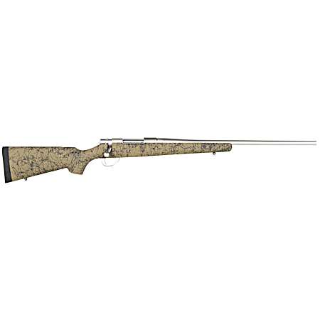Howa HHS63113 M1500 HS Precision 308 Win 5+1 22, Stainless Steel Metal Finish & Green Black Webbed Fixed HS Precision Stock