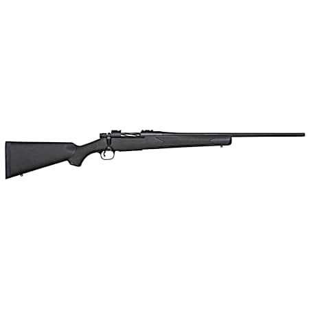 Mossberg 27843 Patriot  Full Size 22-250 Rem 5+1 22 Matte Blued Fluted Barrel, Drilled & Tapped Matte Blued Stainless Steel Receiver, Black Fixed Synthetic Stock, Right Hand