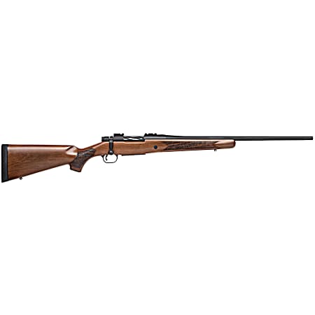 Mossberg 27849 Patriot  Full Size 7mm-08 Rem 5+1 22 Matte Blued Fluted Barrel, Drilled & Tapped Matte Blued Stainless Steel Receiver, Walnut Fixed Stock, Right Hand