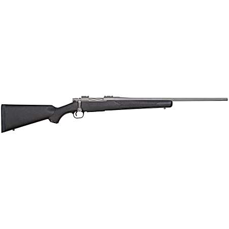 Mossberg 28006 Patriot  7mm-08 Rem 5+1 22 Stainless Cerakote Fluted Barrel, Stainless Cerakote Receiver Drilled & Tapped, Black Fixed Synthetic Stock, Right Hand