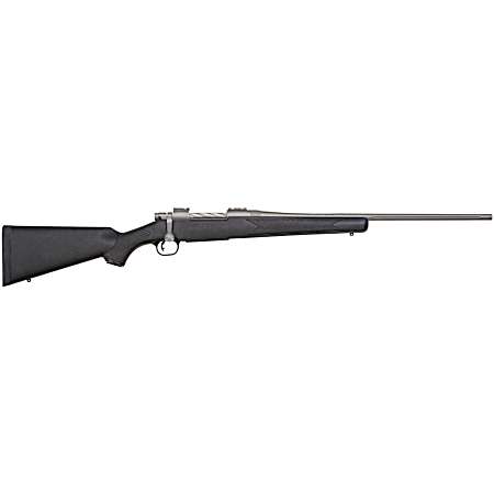 Mossberg 28009 Patriot  Full Size 270 Win 5+1 22 Stainless Cerakote Fluted Barrel, Stainless Cerakote Receiver Drilled & Tapped, Black Fixed Synthetic Stock, Right Hand