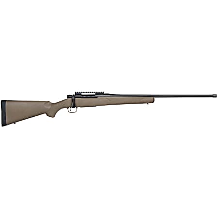 Mossberg 28090 Patriot Predator Full Size 6.5 PRC 4+1 24 Matte Blued Fluted Threaded Barrel, Matte Blued Stainless Steel Receiver w/Picatinny Rail, Flat Dark Earth Fixed Synthetic Stock, Right Hand