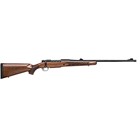 Mossberg 28121 Patriot  Full Size 300 Win Mag 3+1 24 Matte Blued Fluted Threaded Barrel, Drilled & Tapped Matte Blued Stainless Steel Receiver, Walnut Fixed Stock, Right Hand