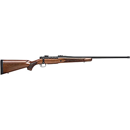Mossberg 28132 Patriot  Full Size 300 Win Mag 3+1 24 Matte Blued Fluted Threaded Barrel, Drilled & Tapped Matte Blued Stainless Steel Receiver, Walnut Fixed Stock, Right Hand
