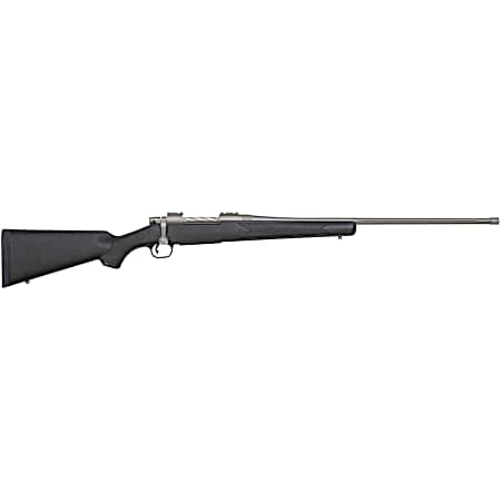 Mossberg 28135 Patriot  Full Size 300 Win Mag 3+1 24 Stainless Cerakote Fluted Barrel, Stainless Cerakote Receiver Drilled & Tapped, Black Fixed Synthetic Stock, Right Hand