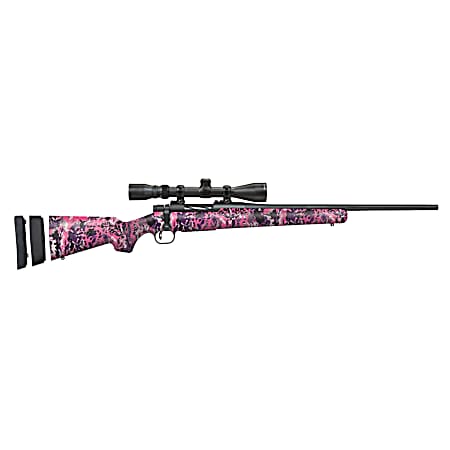 Mossberg 28142 Patriot Super Bantam 243 Win Caliber with 5+1 Capacity, 20 Fluted Barrel, Matte Blued Metal Finish & Muddy Girl Wild Synthetic Stock Right Hand (Youth) Includes 3-9x40mm Scope