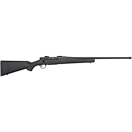 Mossberg 28243 Patriot  Full Size 6.5 PRC 4+1 24 Matte Blued Fluted Threaded Barrel, Drilled & Tapped Matte Blued Stainless Steel Receiver, Black Fixed Synthetic Stock