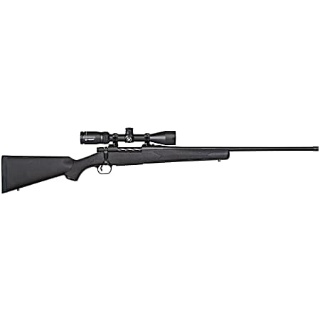 Mossberg 28249 Patriot w/Optic 7mm PRC 3+1 24 Matte Blued Threaded Barrel, Matte Blued Drilled & Tapped Receiver, Fixed Black Synthetic Stock, Vortex Crossfire II 3-9x40mm