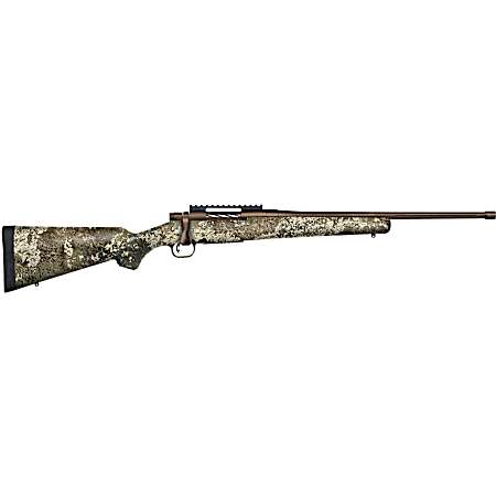 Mossberg 28254 Patriot Predator Full Size 350 Legend 4+1 20 Patriot Brown Cerakote Fluted Threaded Barrel, Patriot Brown Cerakote Receiver w/Picatinny Rail, Fixed TrueTimber Strata Synthetic Stock