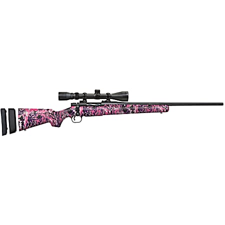 Mossberg 28258 Patriot Super Bantam w/Optic 350 Legend 4+1 22 Matte Blued Fluted Threaded Barrel, Matte Blued Drilled & Tapped Receiver, Adj LOP Muddy Girl Wild Synthetic Stock, 3-9x40mm Duplex