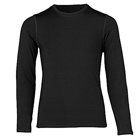 Kids' Black Active Stretch Long Sleeve Baselayer