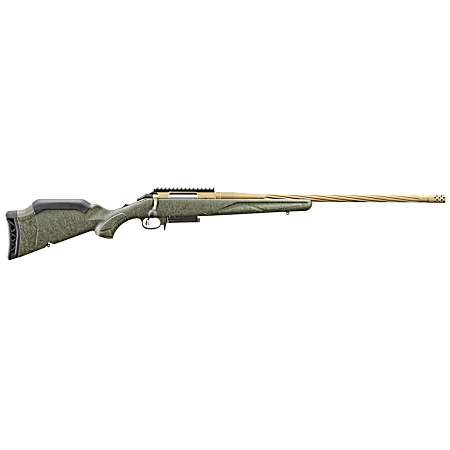 Ruger 46931 American Predator Gen II Full Size 308 Win 3+1 22 Burnt Bronze Cerakote Threaded Barrel, Burnt Bronze Cerakote Picatinny Rail Steel Receiver, Green Splatter Adjustable Synthetic Stock
