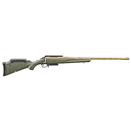Ruger 46932 American Predator Gen II Full Size 7mm-08 Rem 3+1 22 Burnt Bronze Cerakote Threaded Barrel, Picatinny Rail Steel Receiver, Green Splatter Adjustable Synthetic Stock
