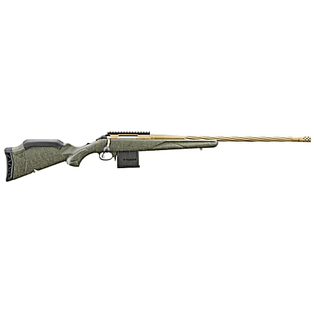 Ruger 46939 American Predator Gen II Full Size 223 Rem 10+1 22 Burnt Bronze Cerakote Threaded Barrel, Picatinny Rail Steel Receiver, Green Splatter Adjustable Synthetic Stock