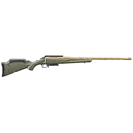 Ruger 46944 American Predator Gen II 270 Win 4+1 22 Burnt Bronze Cerakote Threaded Barrel, Picatinny Rail Steel Receiver, Green Splatter Adjustable Synthetic Stock