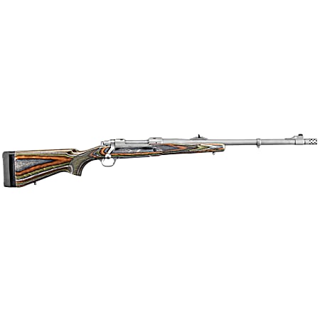 Ruger 47117 Hawkeye Guide Gun 338 Win Mag 3+1 20 Matte Stainless Threaded Barrel, Matte Stainless Steel Receiver w/Integral Scope Mount, Green Mountain Adj LOP Laminate  Stock, Right Hand