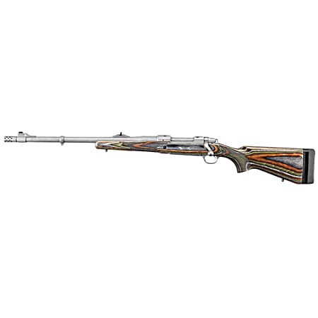Ruger 47124 Hawkeye Guide Gun 375 Ruger 3+1 20 Matte Stainless Threaded Barrel, Matte Stainless Stainless Steel Receiver w/Integral Scope Mount, Green Mountain Adj LOP Laminate Stock, Left Hand