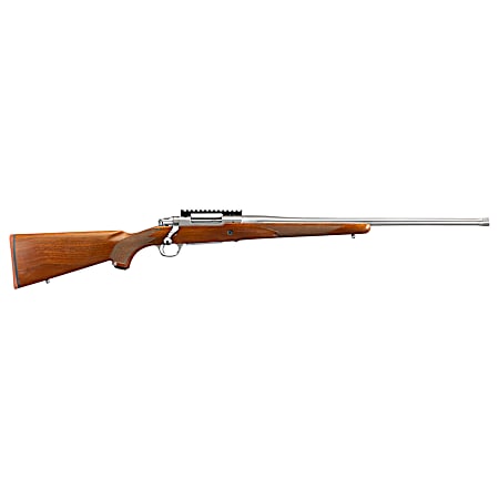 Ruger 57124 Hawkeye Hunter Full Size 7mm Rem Mag 3+1 24 Satin Stainless Steel Threaded Barrel, Picatinny Rail Steel Receiver, Fixed American Walnut w/Pistol Grip Stock