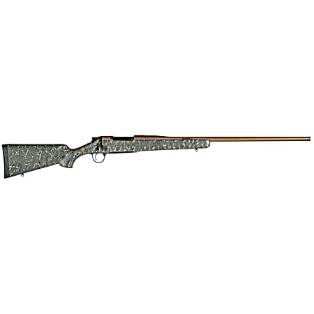 Christensen Arms 8010201400 Mesa Long Range 338 Lapua Mag 3+1 27 Threaded Barrel, Burnt Bronze Cerakote, Green with Black/Tan Webbing Stock