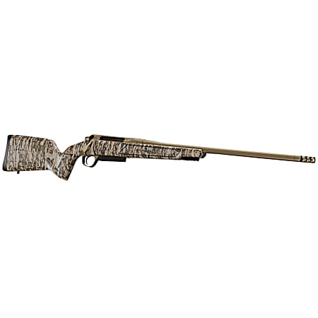 Christensen Arms 8011501800 Evoke  Full Size 30-06 Springfield 4+1 22 Flat Dark Earth Cerakote #4 Contour Threaded Barrel, Mossy Oak Bottomland Fixed Hybrid Hunter w/Picatinny Rail Synthetic Stock