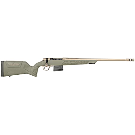 Christensen Arms 8011504800 Evoke Hunter 450 Bushmaster 4+1 22 Smoked Bronze Cerakote Threaded Barrel, Smoked Bronze Cerakote Drilled & Tapped Receiver, OD Green Fixed Synthetic Stock