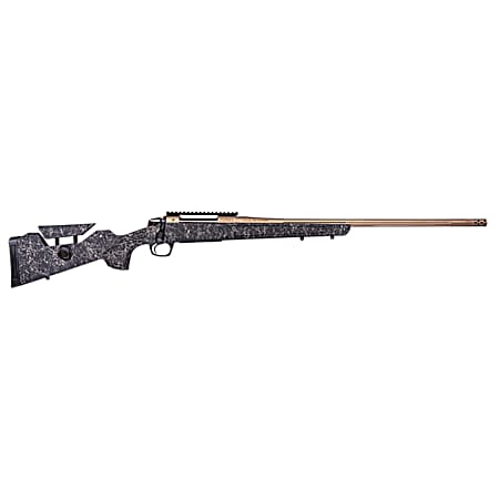 CVA CR3959F Cascade Long Range Hunter Full Size 6.5 PRC 24 Smoked Bronze Cerakote Steel Threaded Barrel, Black w/Smoked Bronze Web Synthetic Stock