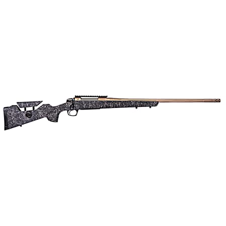 CVA CR3960F Cascade Long Range Hunter Full Size 7mm Rem Mag 24 Smoked Bronze Cerakote Steel Threaded Barrel, Black w/Smoked Bronze Web Synthetic Stock