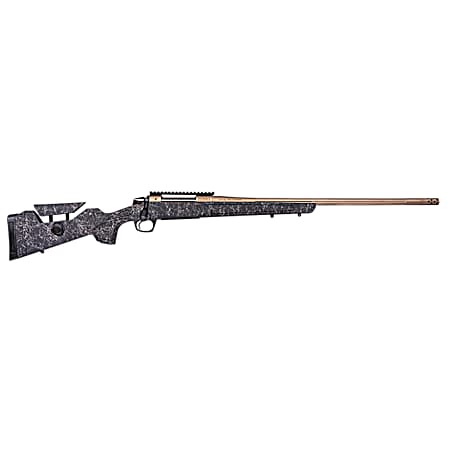 CVA CR3967F Cascade Long Range Hunter Full Size 300 PRC 26 Smoked Bronze Cerakote Steel Threaded Barrel, Black w/Smoked Bronze Web Synthetic Stock