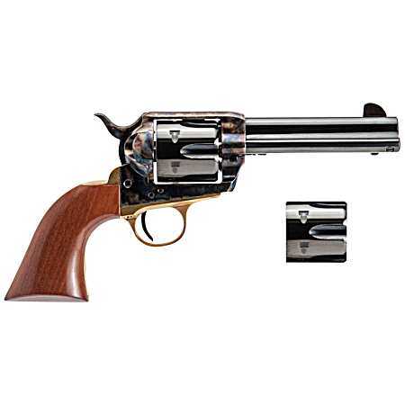 Cimarron PPP9MMDC Pistolero Dual Cylinder 9mm Luger/357 Mag 6 Shot, 4.75 Blued Barrel & Cylinder, Color Case Hardened Frame, Walnut Grip