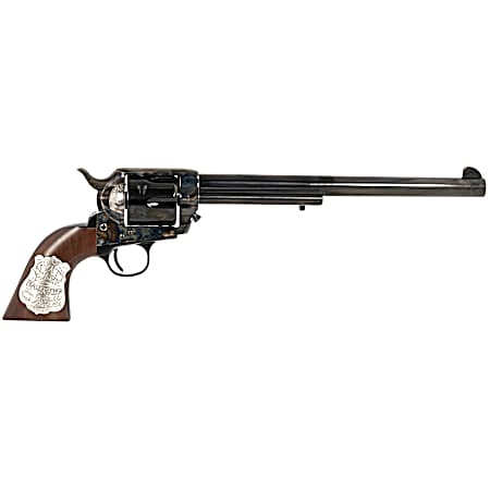 Cimarron PP558 Buntline  45 LC (Long Colt) 6 Shot 10 Blued Frame, Barrel & Cylinder, Walnut w/Inlaid Silver Medallion Grip