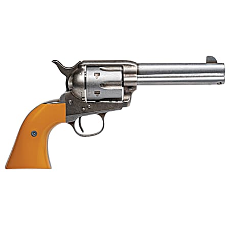 Cimarron RS410 Hollywood Series Rooster Shooter 45 Colt (LC) 6 Shot, 4.75 Trail Worn Blued Steel Barrel, Cylinder & Frame, Wide Front Sight, Aged-Looking Orange Finger Grooved Grip